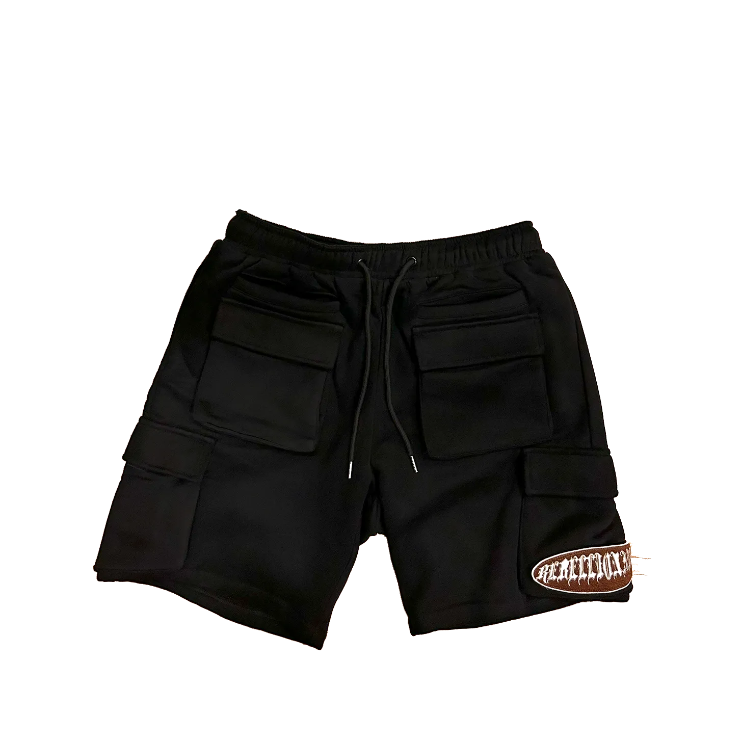 REBELLIONAIRE PATCH-WORK CARGO SHORTS