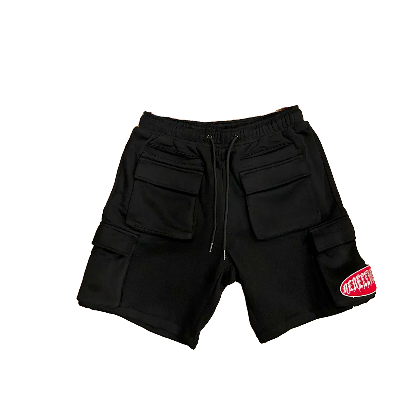 REBELLIONAIRE PATCH-WORK CARGO SHORTS