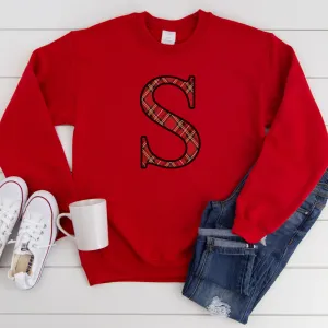 Red Personalised Initial Festive Sweatshirt