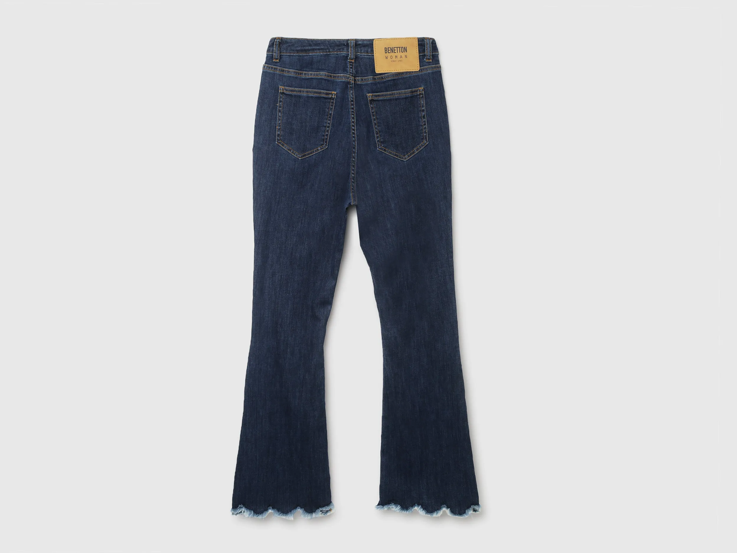 Ripped & Frayed Button Down Bootleg Jeans
