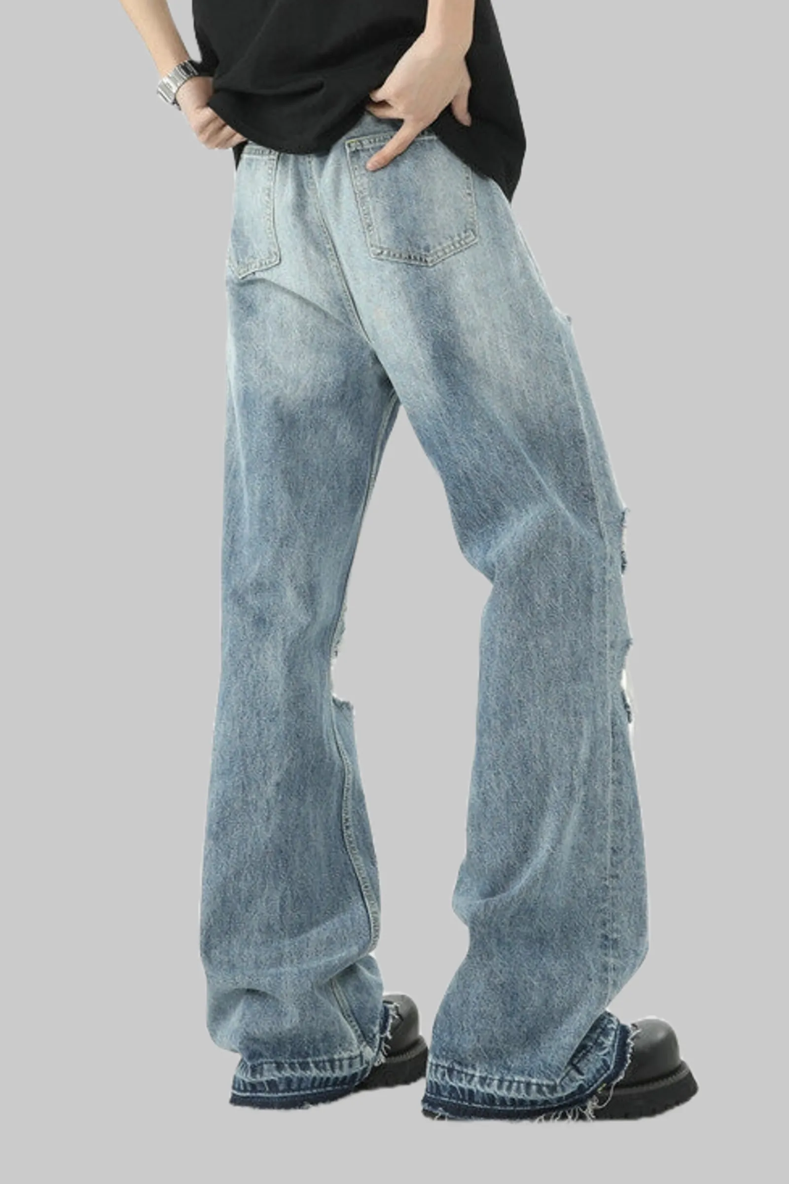 Ripped Flare Jeans