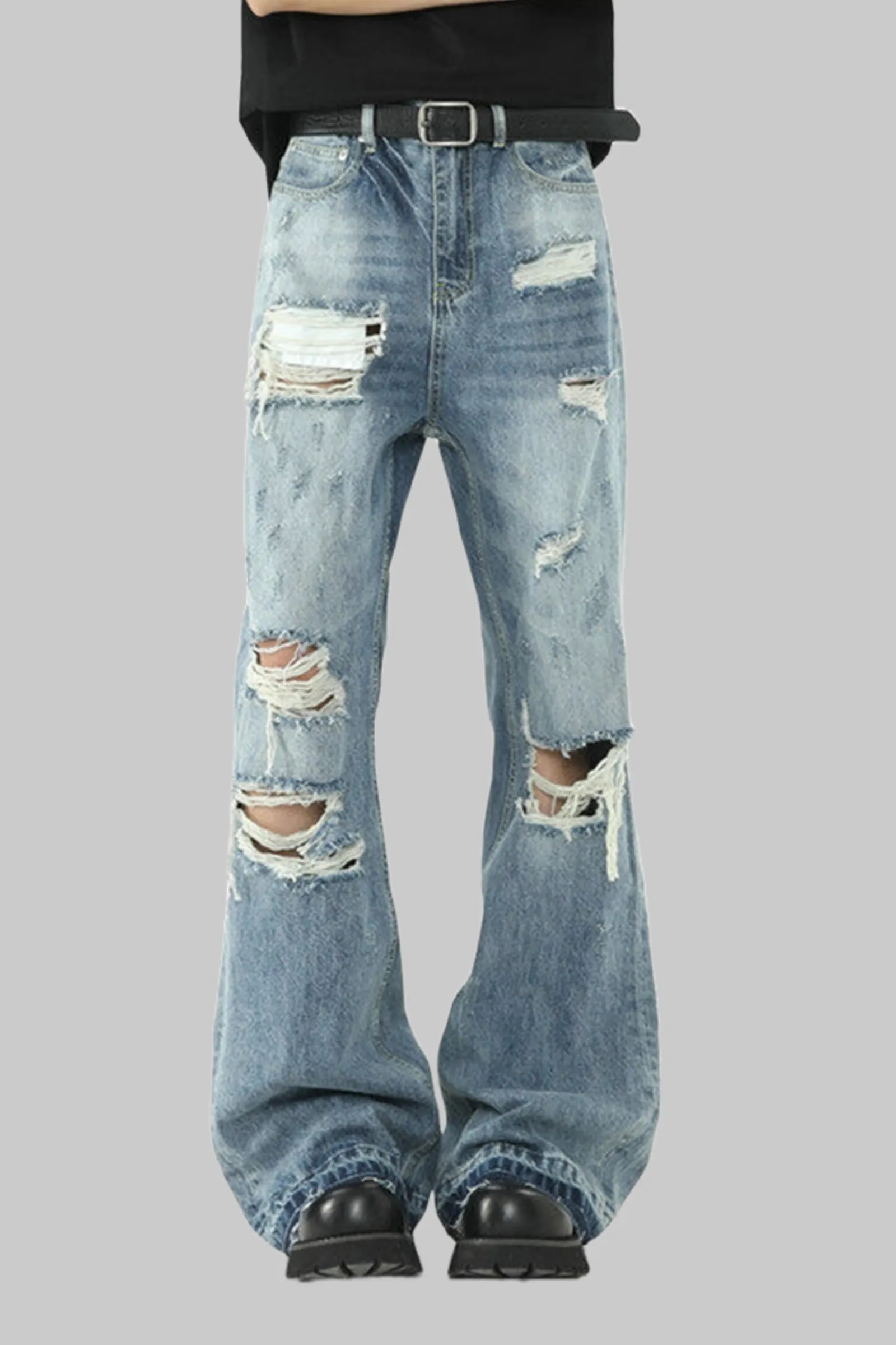 Ripped Flare Jeans
