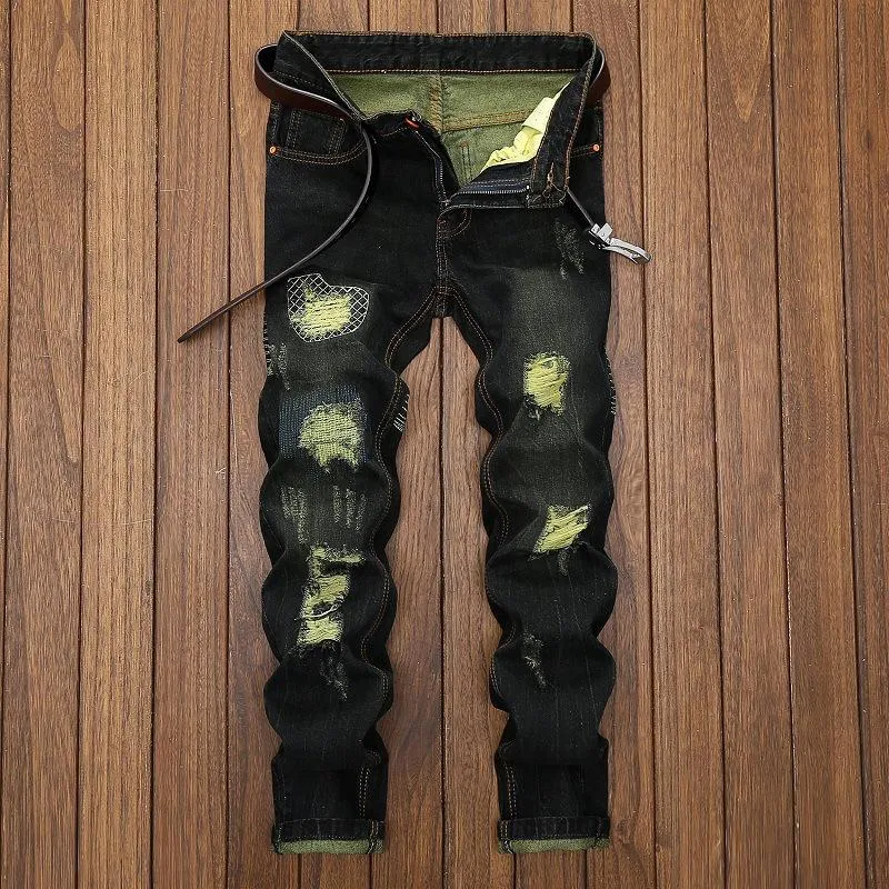 Ripped Up Skinny Jeans with Belt
