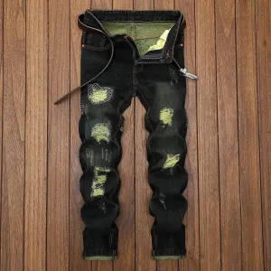 Ripped Up Skinny Jeans with Belt