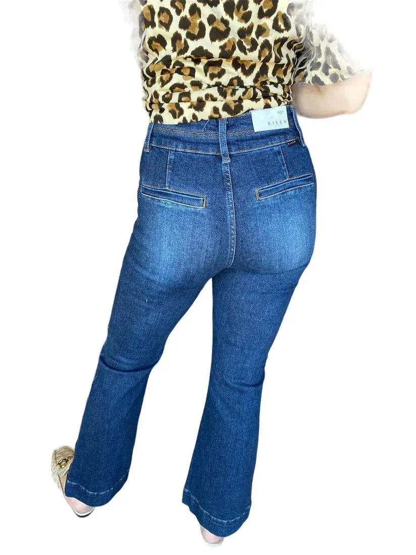 RISEN Double Waistband High Rise Bootcut Jeans