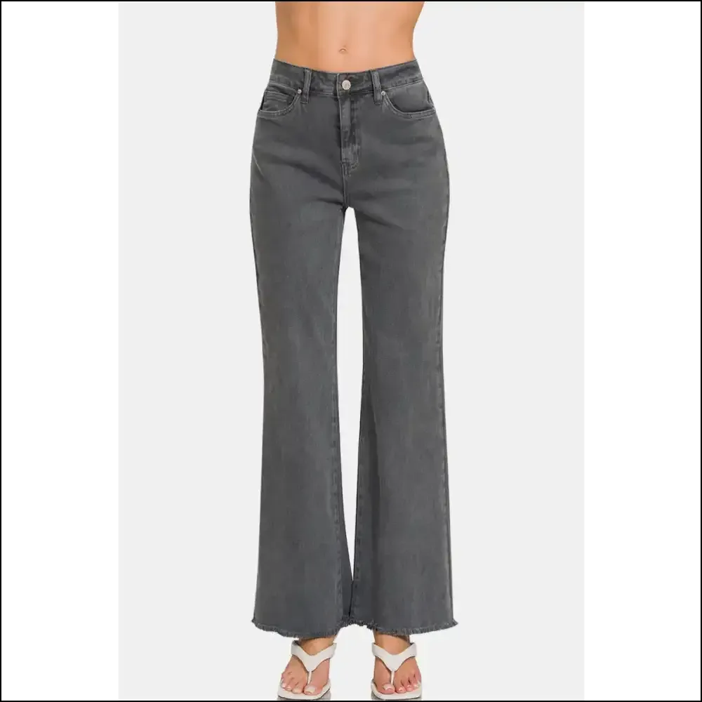 Rock the Acid Washed Frayed Hem Bootcut Jeans & Embrace your Inner Rebel 😂