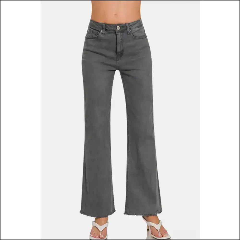 Rock the Acid Washed Frayed Hem Bootcut Jeans & Embrace your Inner Rebel 😂