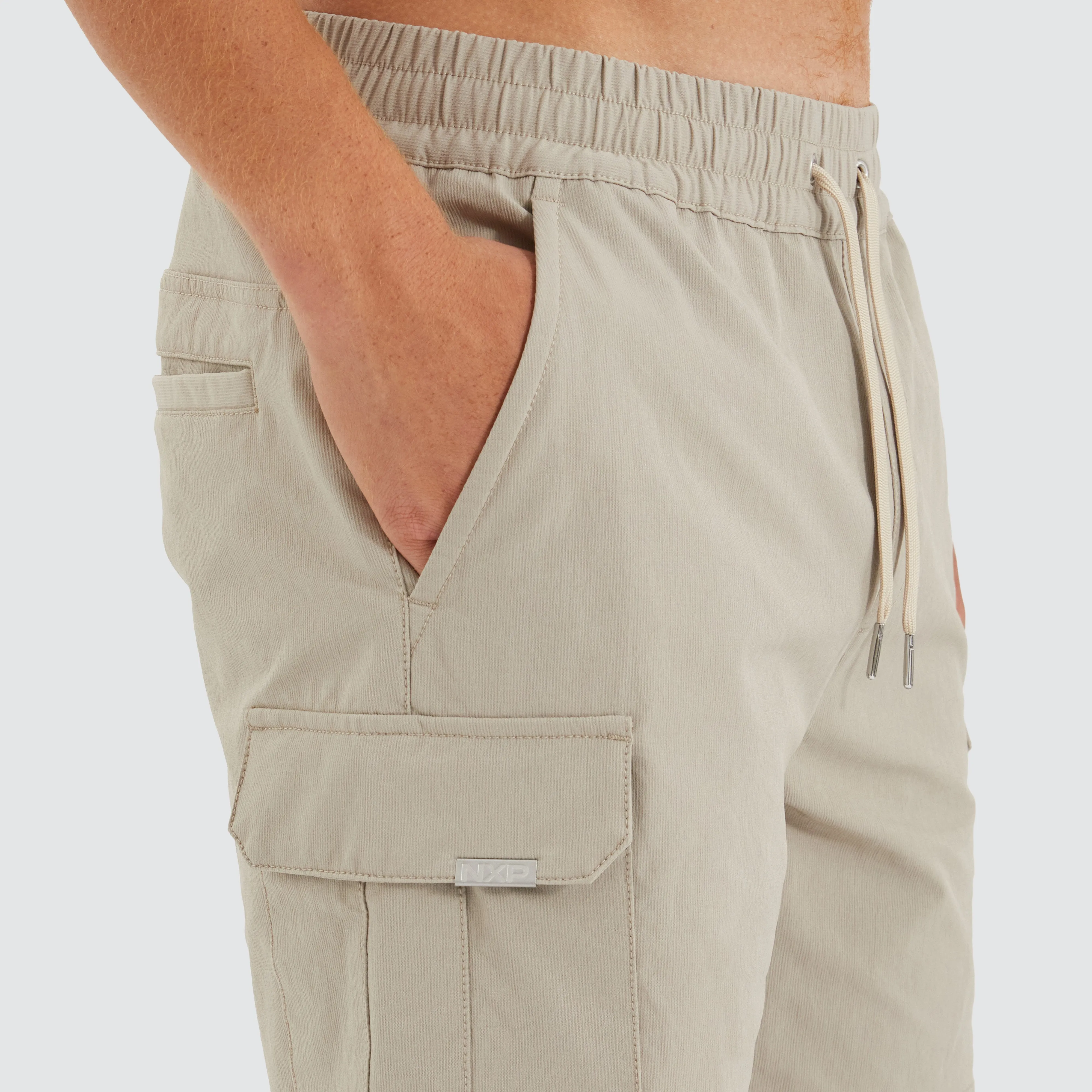 S150 Slim Stretch Cargo Short Stone
