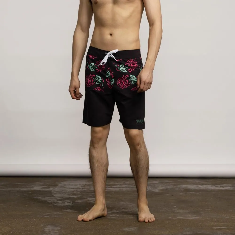 Santa Cruz Board Shorts Dressen Rose Crew Two - Black
