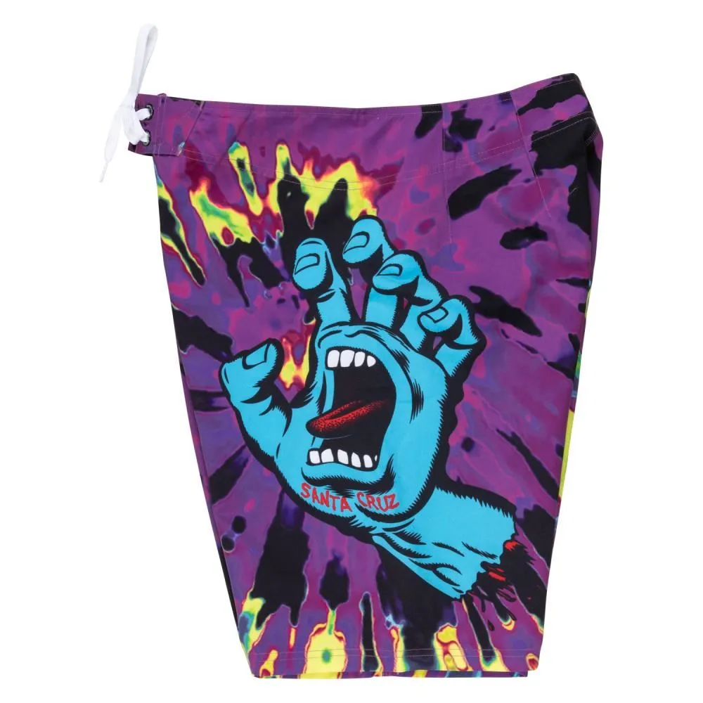Santa Cruz Board Shorts Screaming Hand - Purple / Yellow / Black Tie Dye