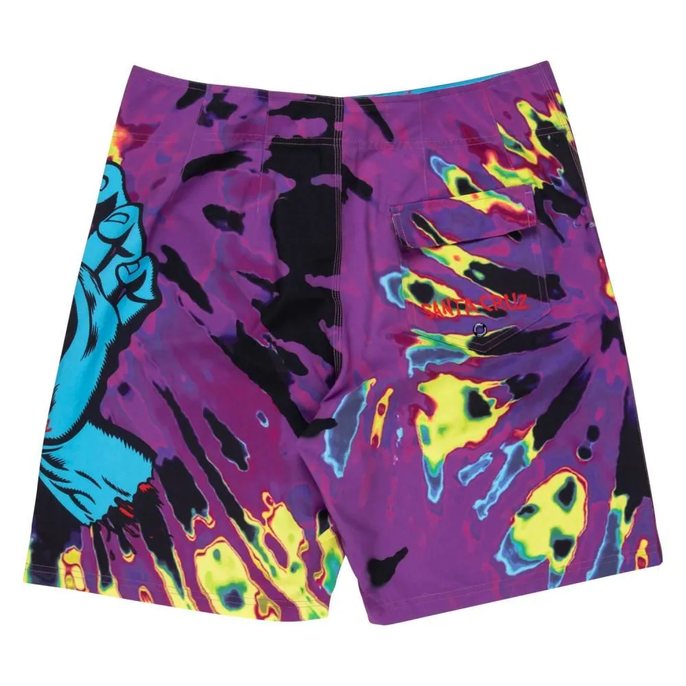 Santa Cruz Board Shorts Screaming Hand - Purple / Yellow / Black Tie Dye