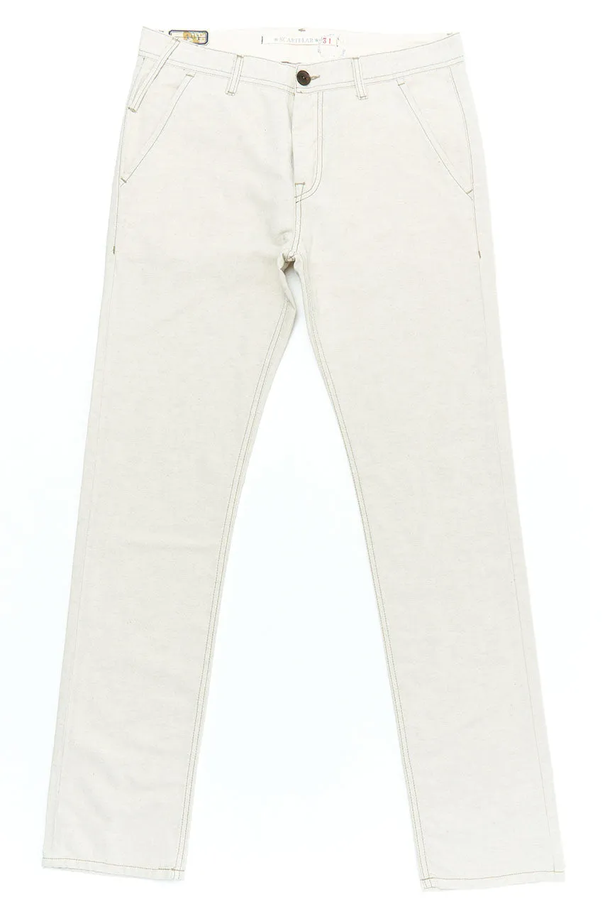 Scarti Lab Chinos 101-SM407 Cotton/Linen Blend Natural