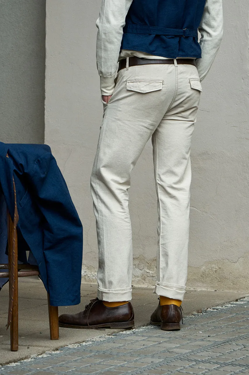 Scarti Lab Chinos 101-SM407 Cotton/Linen Blend Natural