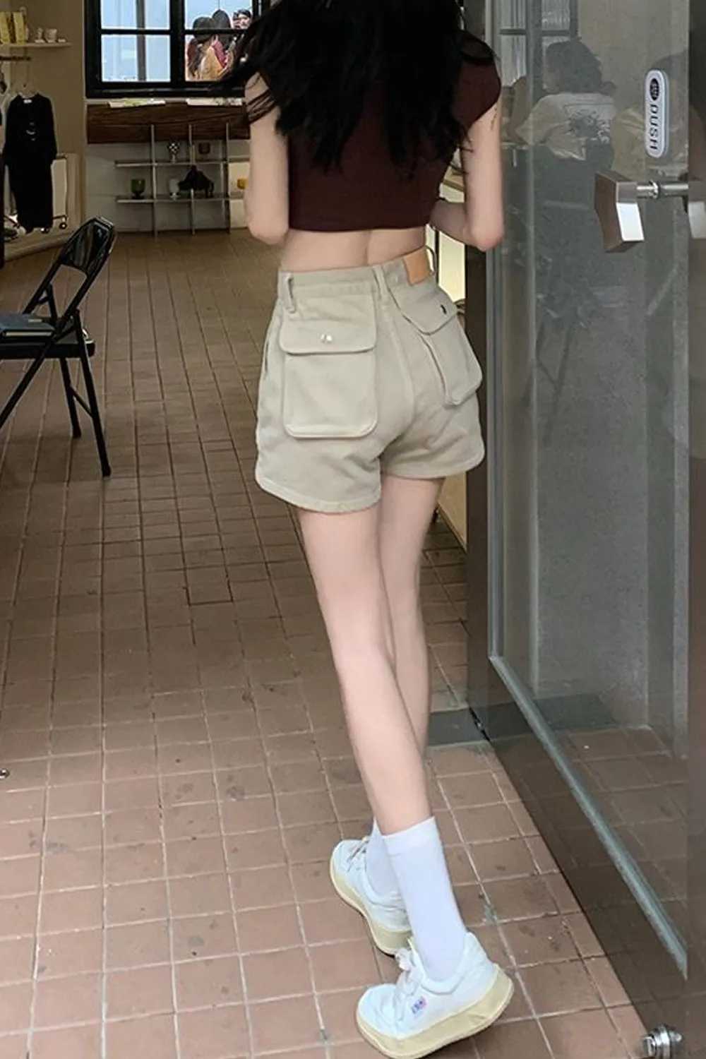 Sexy Solid Big Pockets Shorts