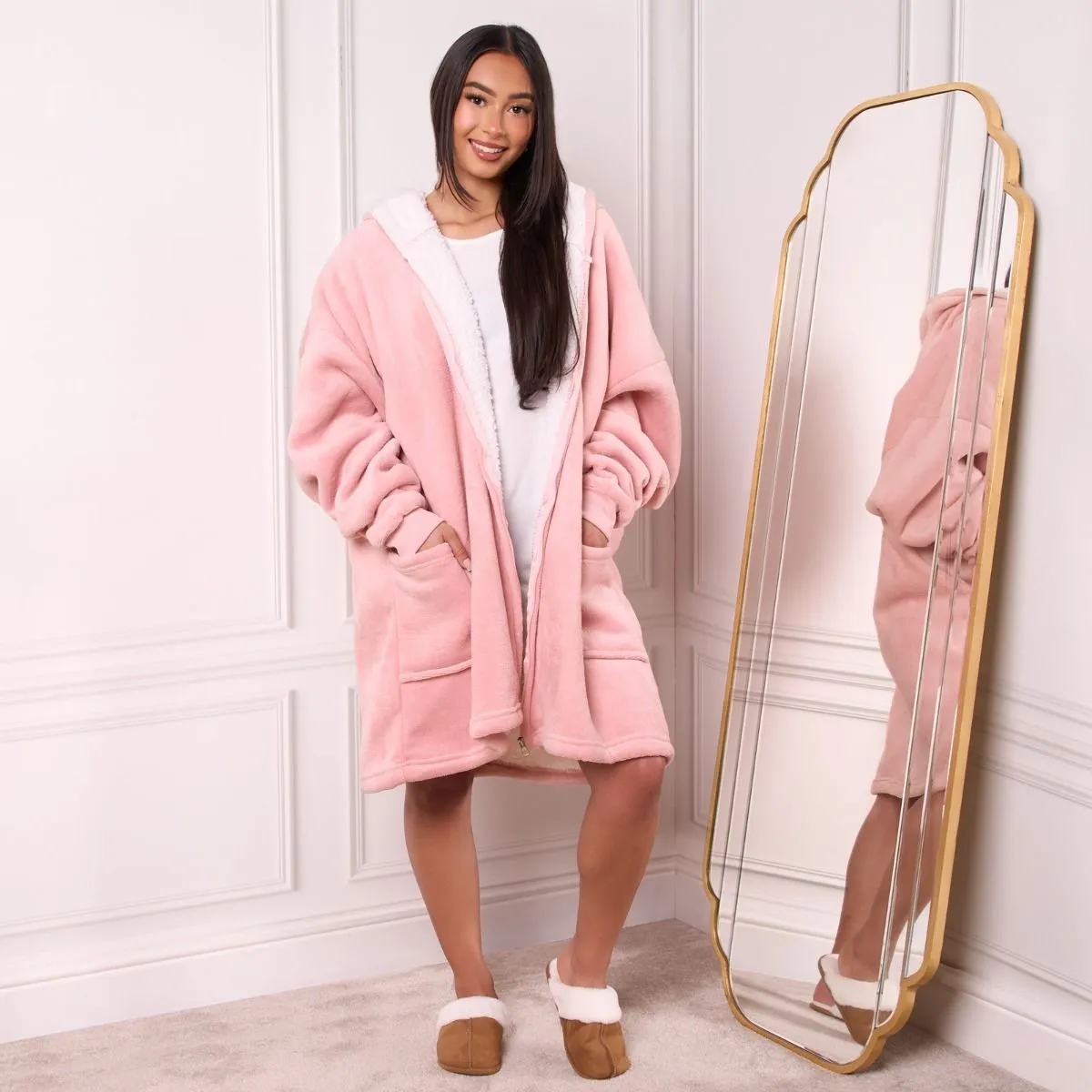 Sherpa Zip Up Hoodie Blanket