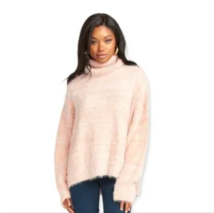 Show me your mumu Fatima turtleneck sweater fuzzy pink size small