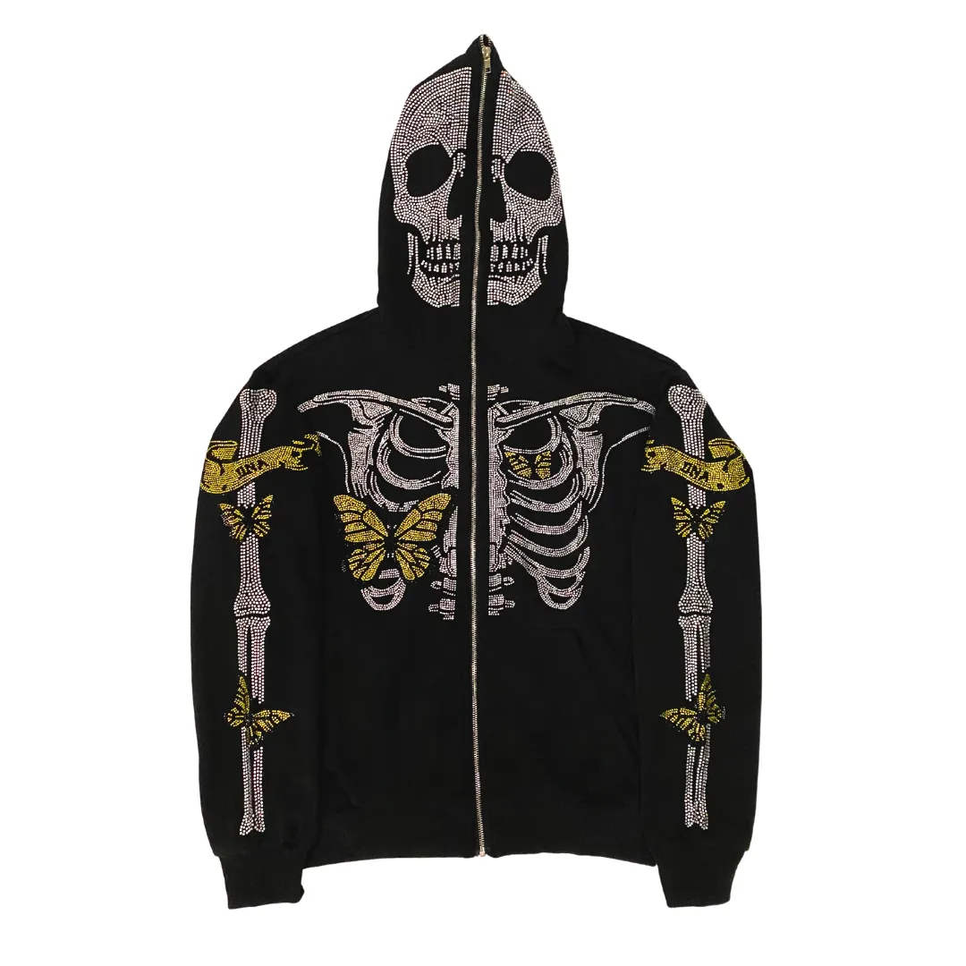Skelly Yellow Butterfly Zip Up
