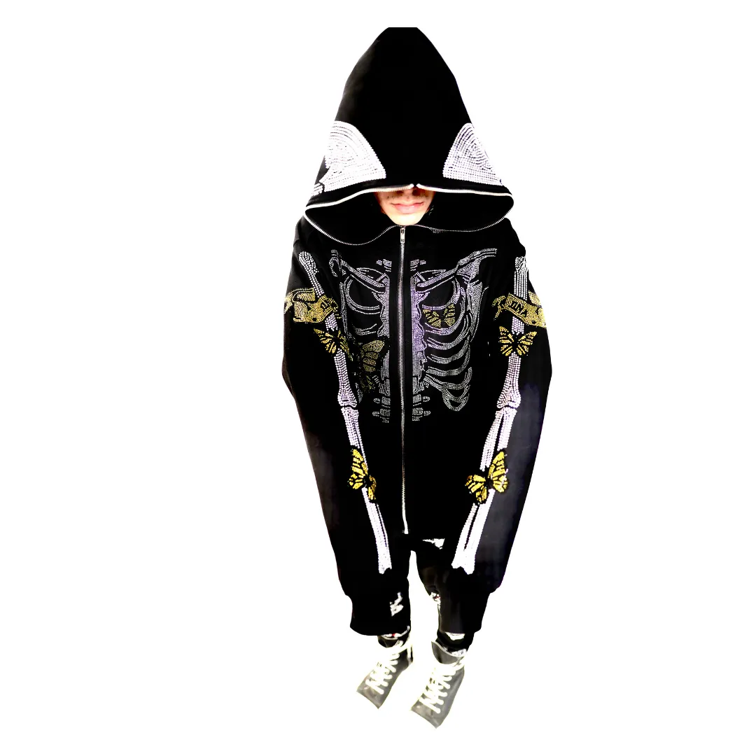 Skelly Yellow Butterfly Zip Up