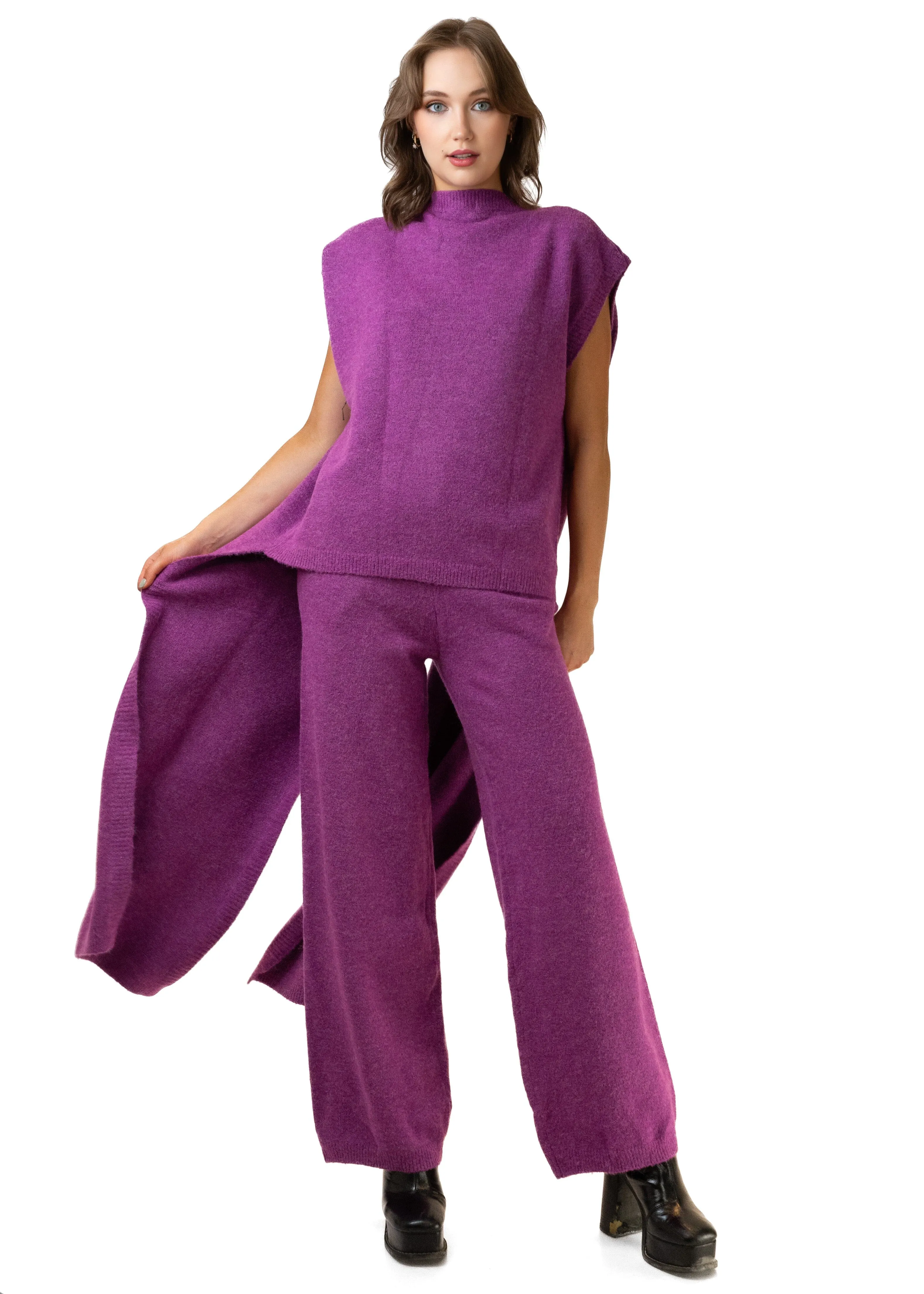 Sleeveless Knitted Pant Set