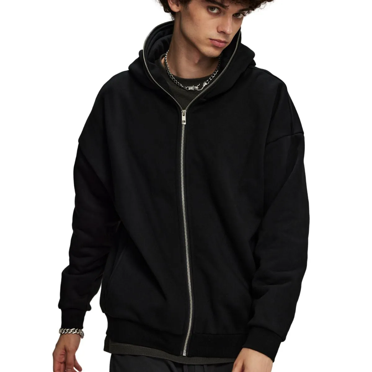 Solid Color Full Zip Hoodie