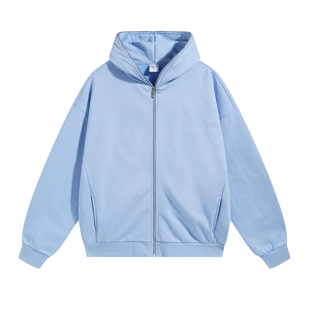 Solid Color Full Zip Hoodie