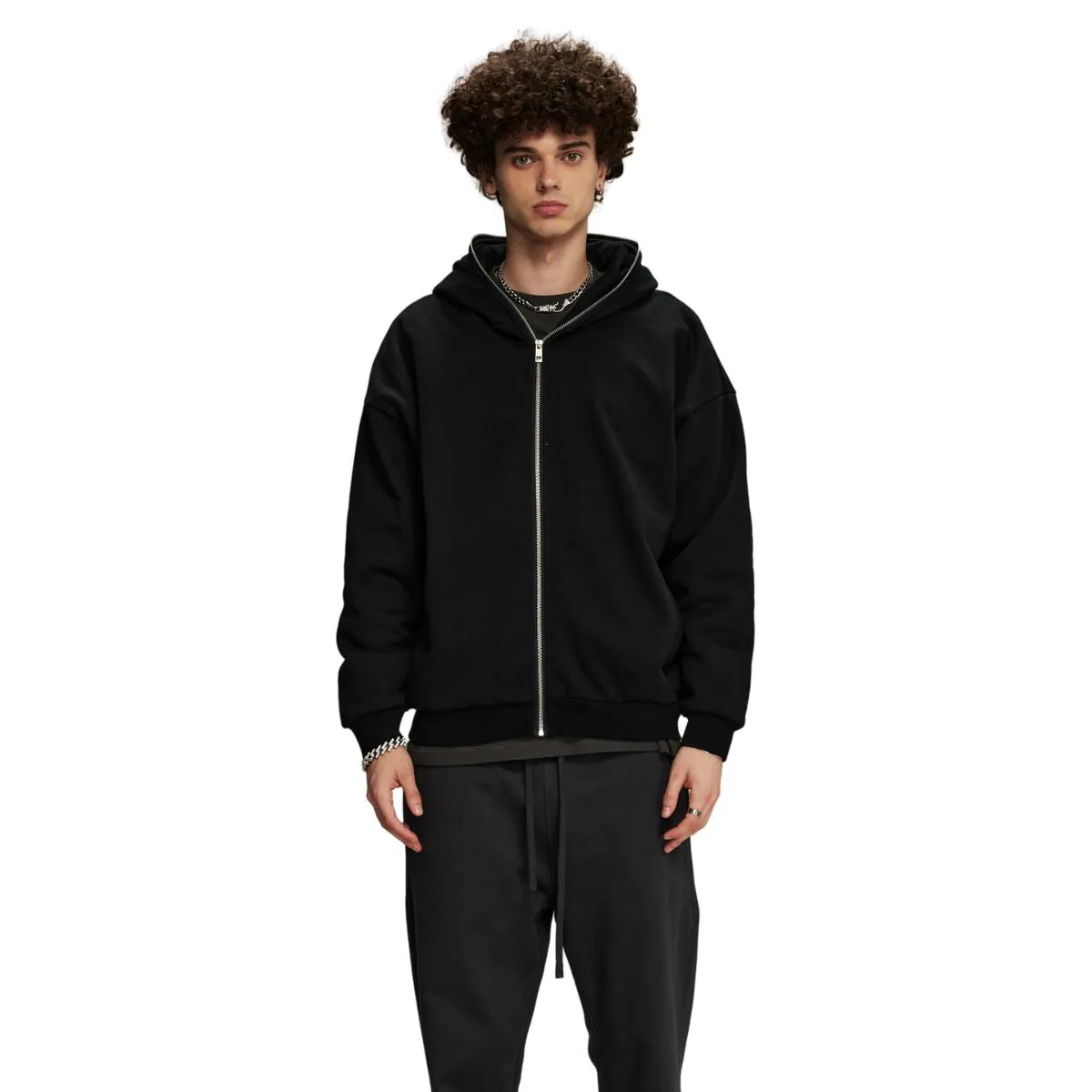 Solid Color Full Zip Hoodie
