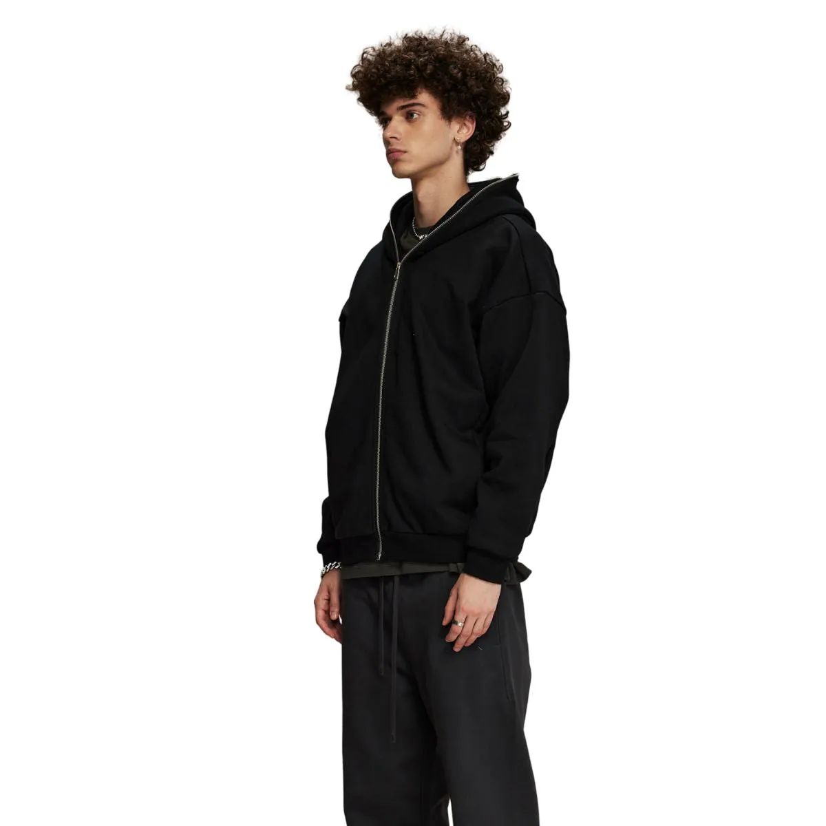 Solid Color Full Zip Hoodie