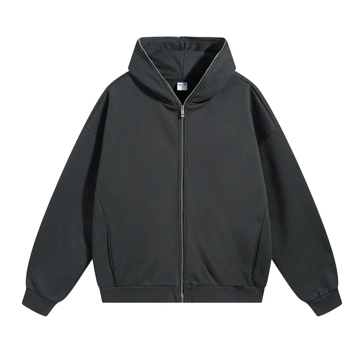 Solid Color Full Zip Hoodie