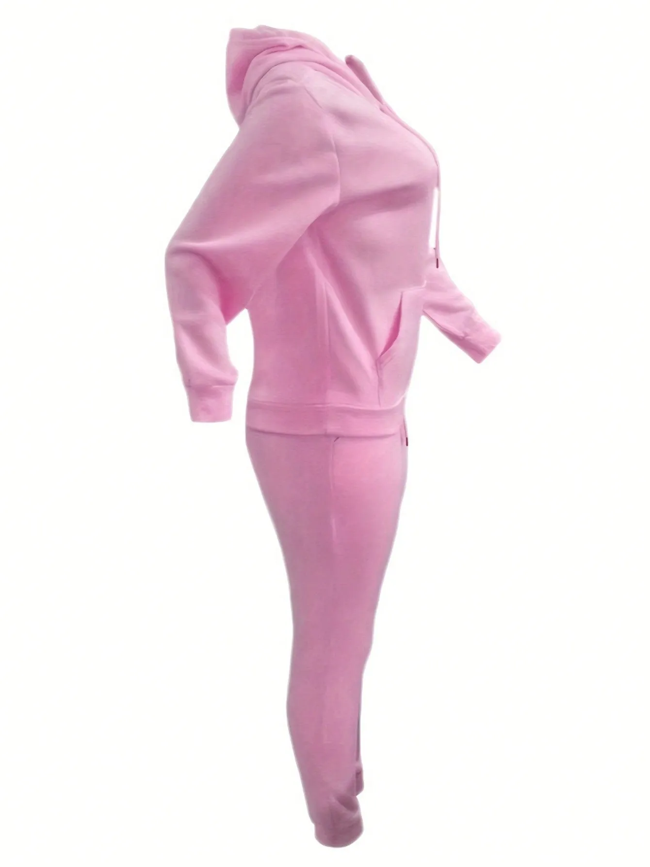 Solid Drawstring Hoodie & Sweatpants