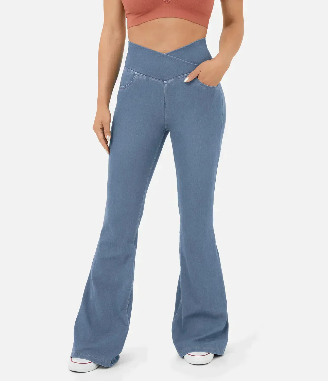 Stilvolle Bootcut-Jeans für Damen - Rosa