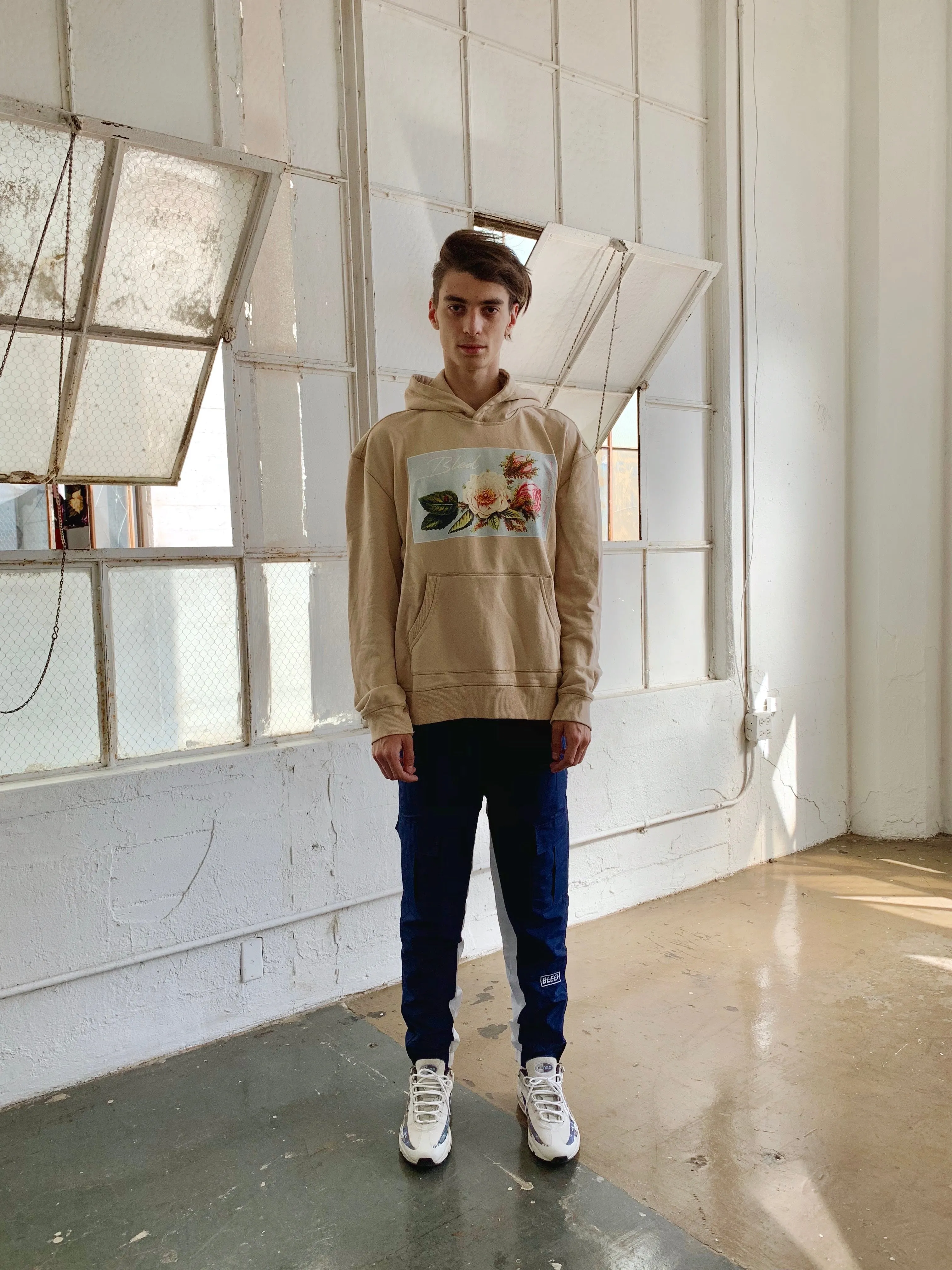 Stonewashed Good Fortune & Prosperity Hoodie - Nude Beige