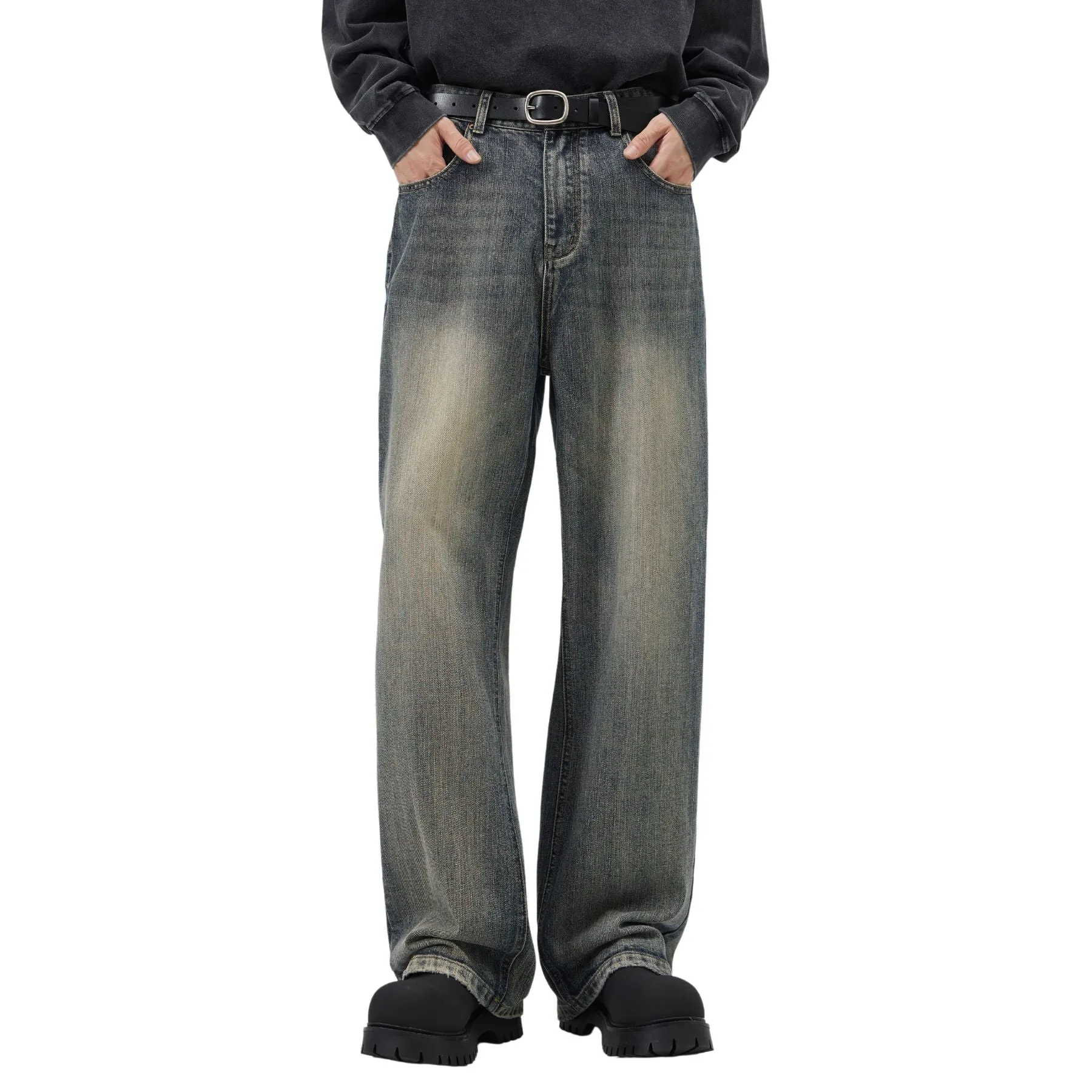 Straight Leg Casual Denim Pants