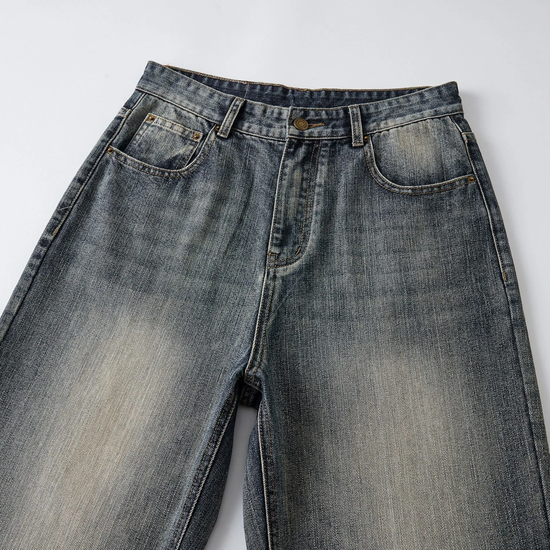 Straight Leg Casual Denim Pants