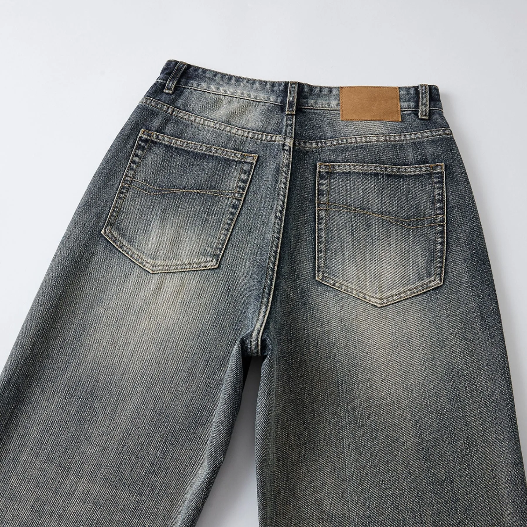 Straight Leg Casual Denim Pants