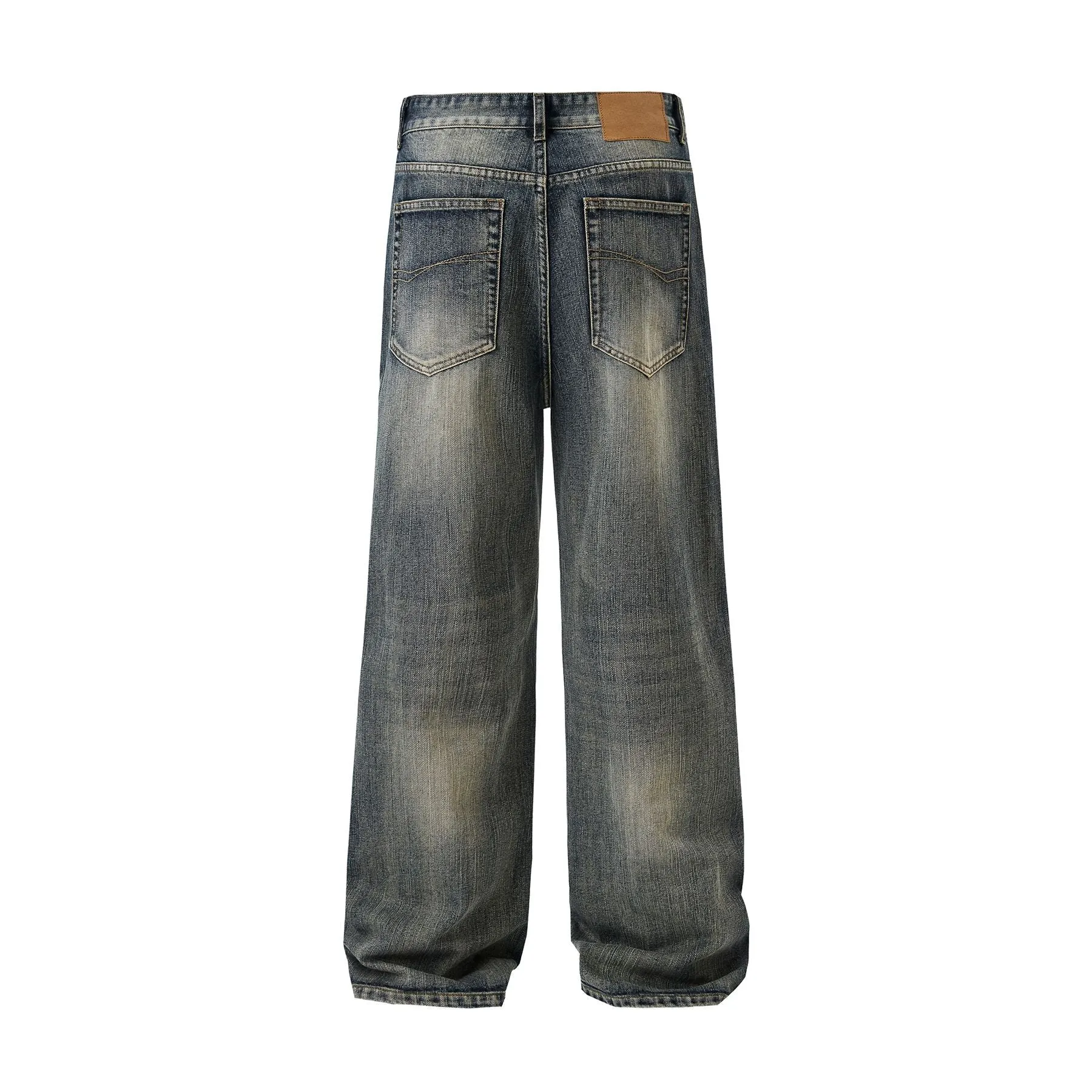 Straight Leg Casual Denim Pants
