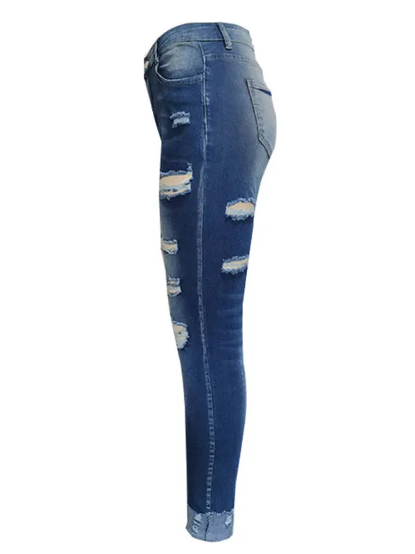 Stretch ripped denim skinny jeans