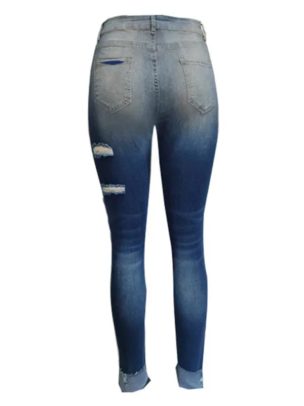Stretch ripped denim skinny jeans