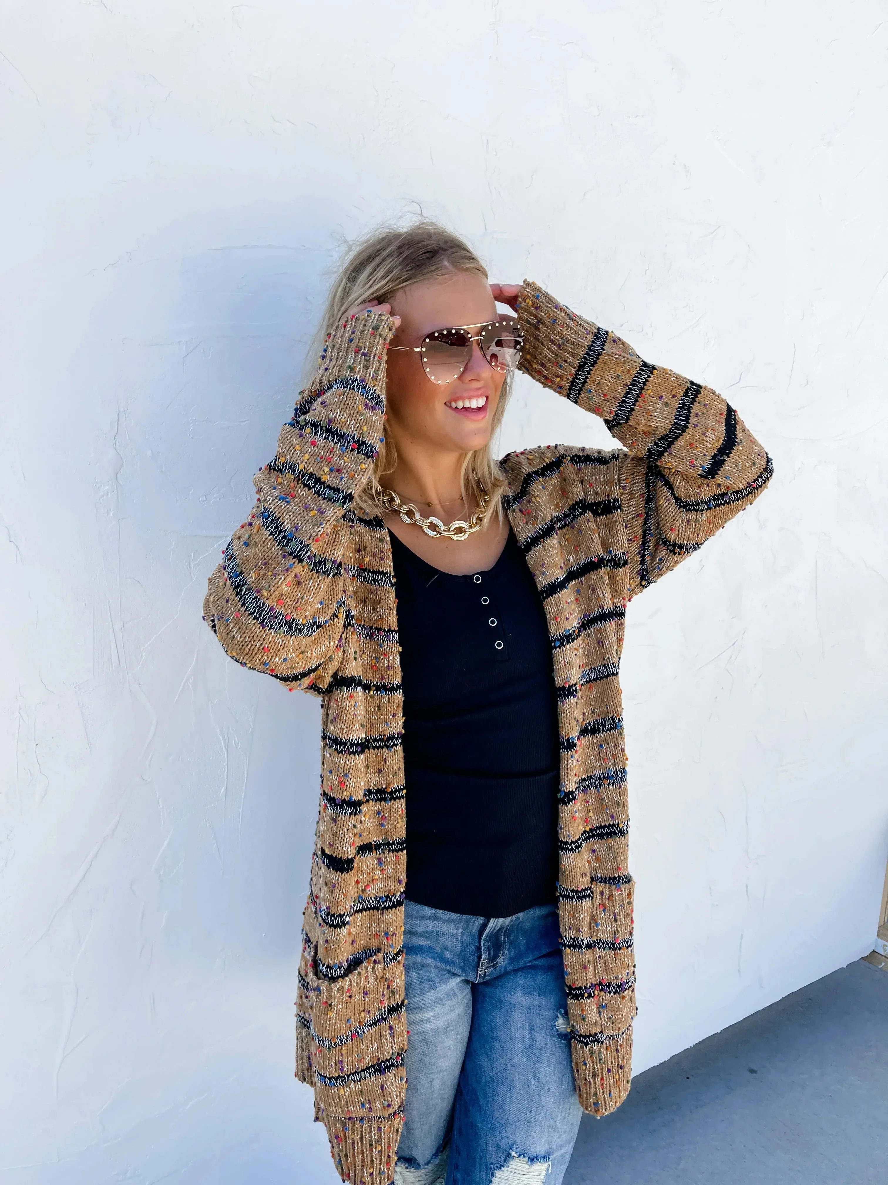 Stripe Miley Dot Cardigan In Assorted Colors