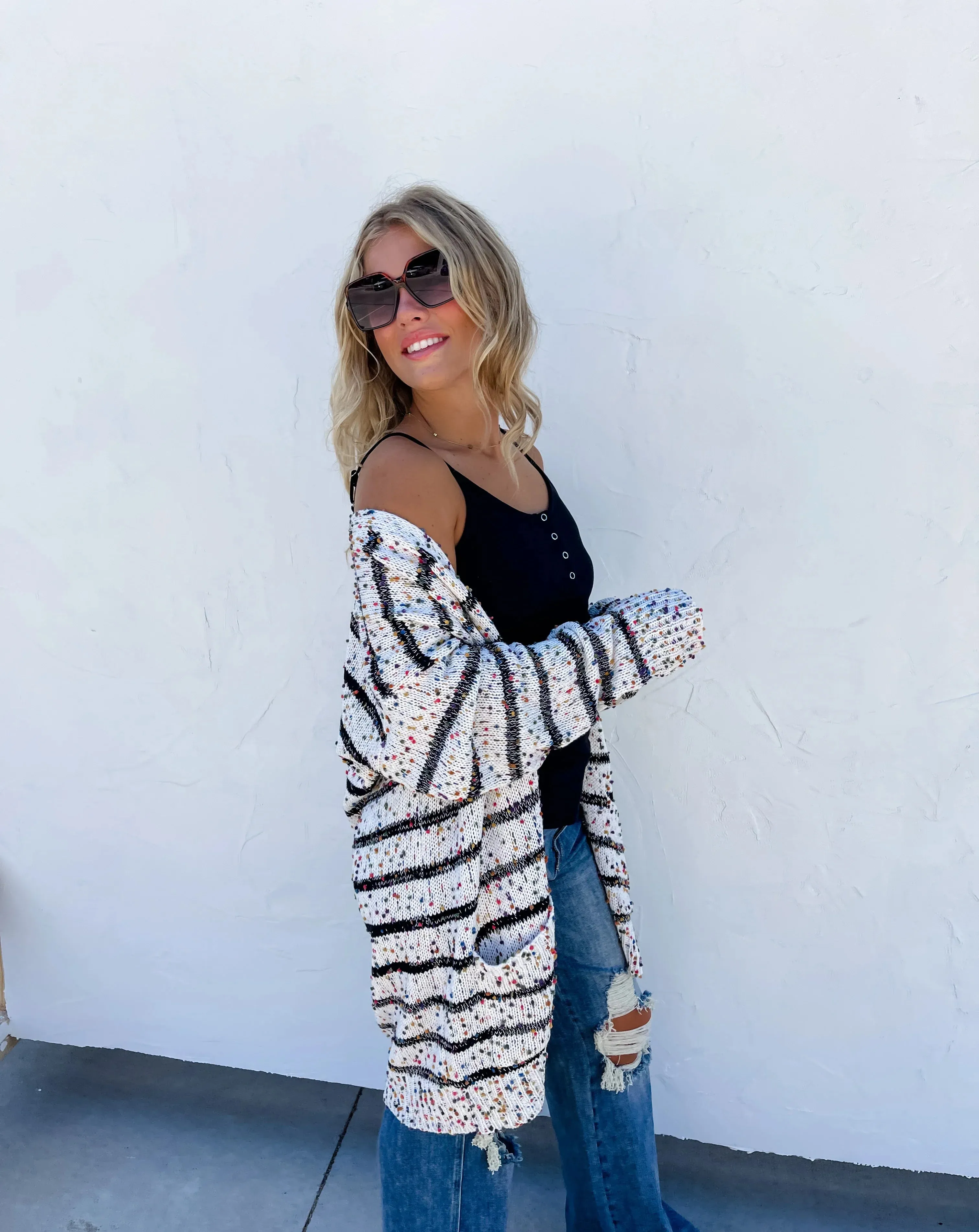 Stripe Miley Dot Cardigan In Assorted Colors