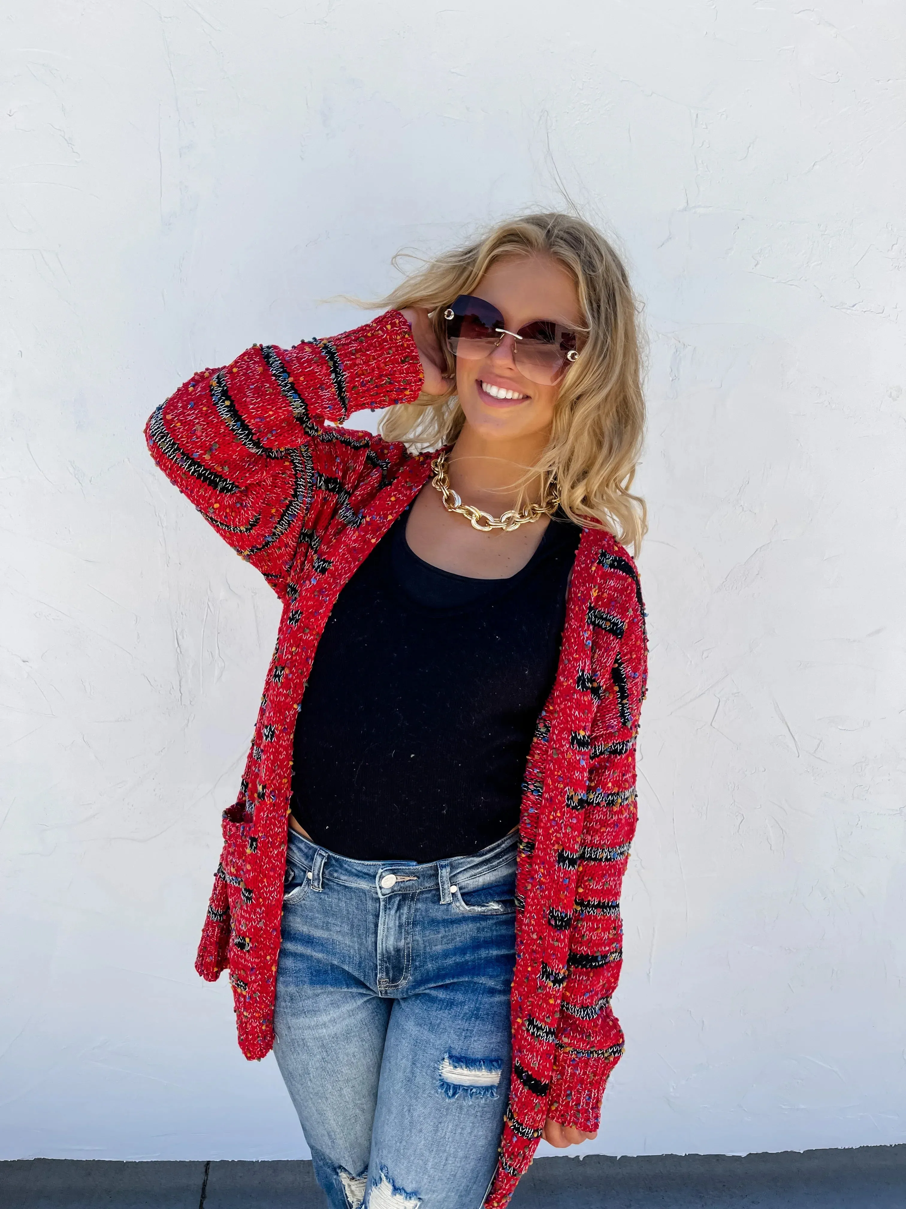 Stripe Miley Dot Cardigan In Assorted Colors