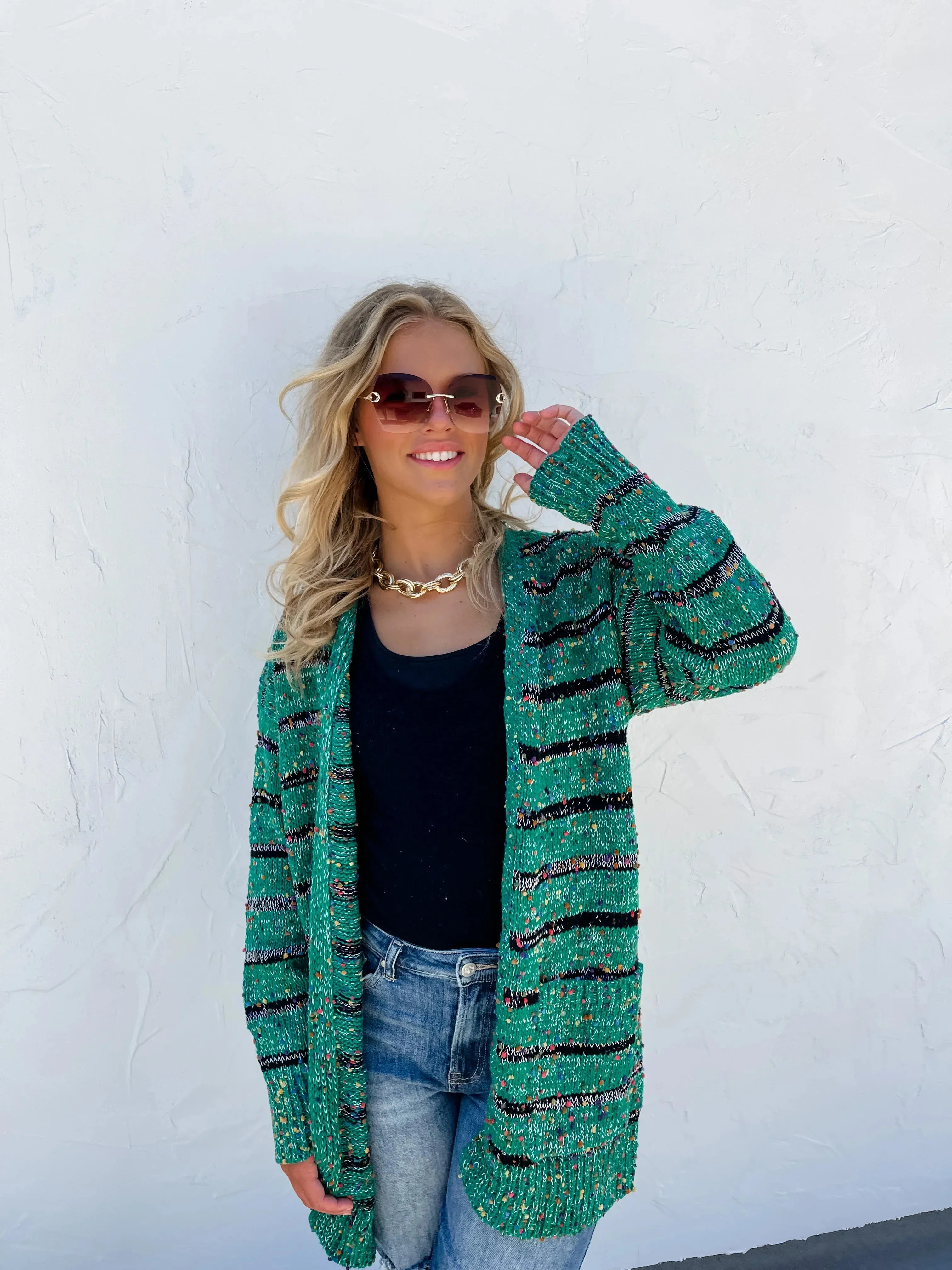 Stripe Miley Dot Cardigan In Assorted Colors