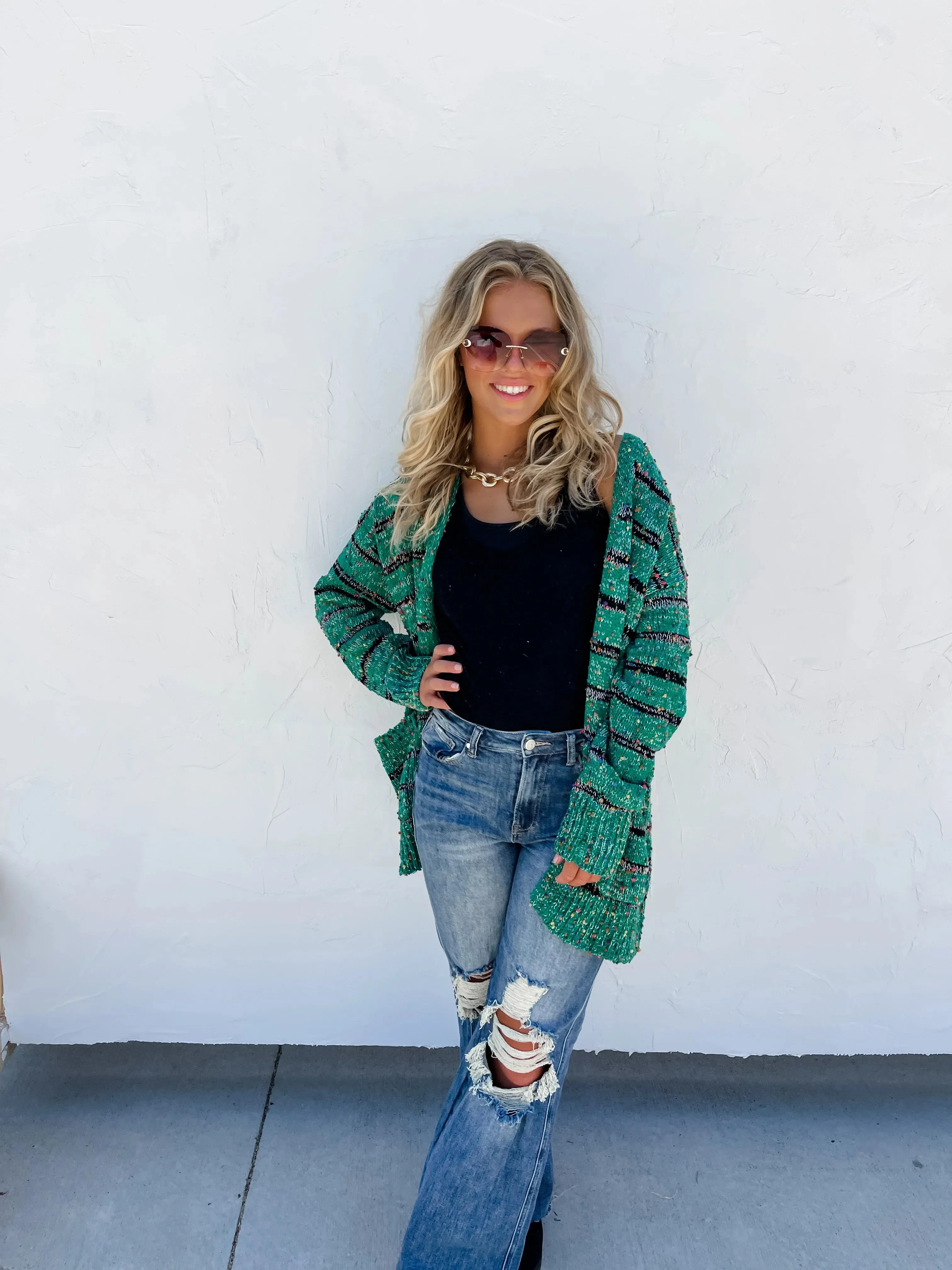 Stripe Miley Dot Cardigan In Assorted Colors