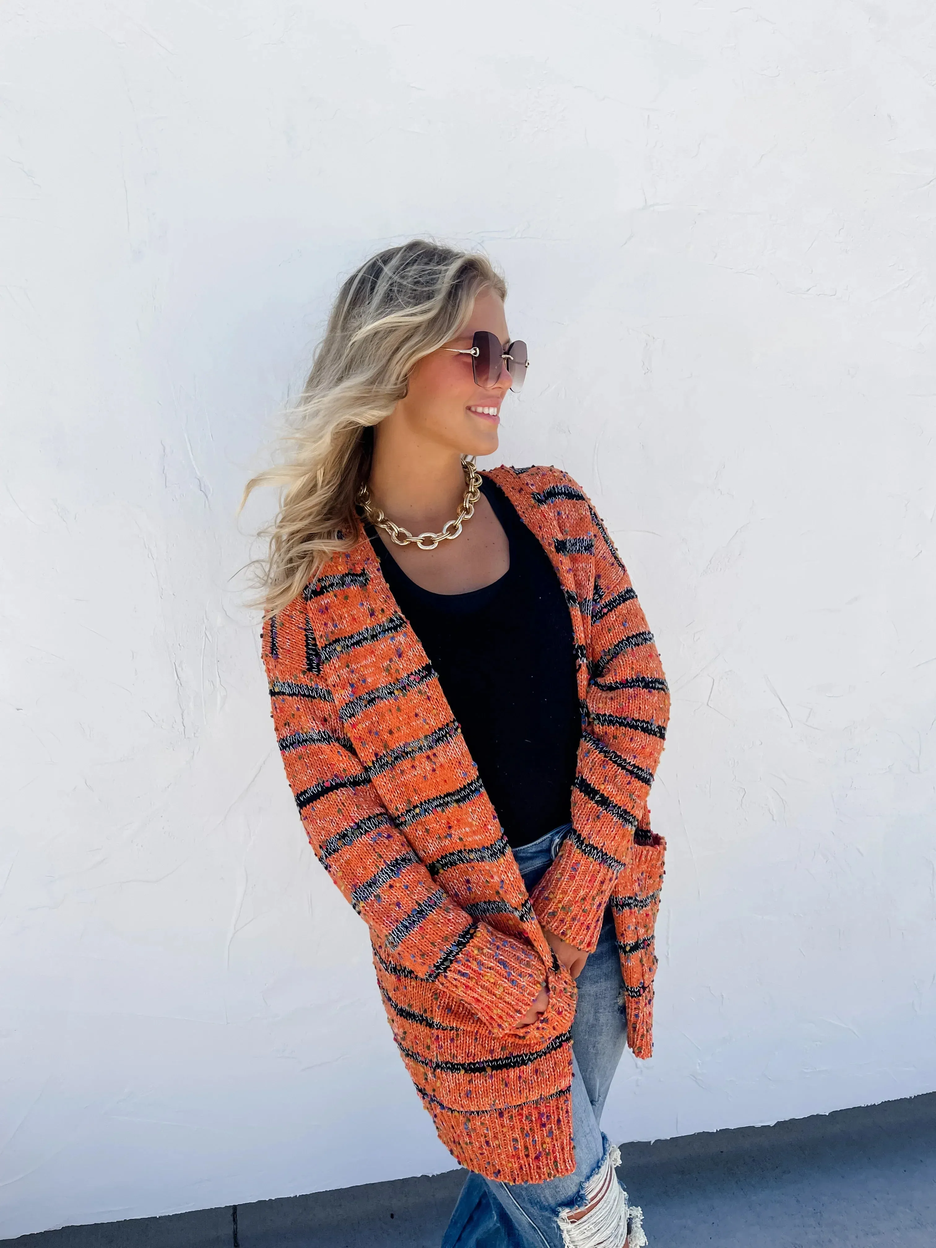 Stripe Miley Dot Cardigan In Assorted Colors