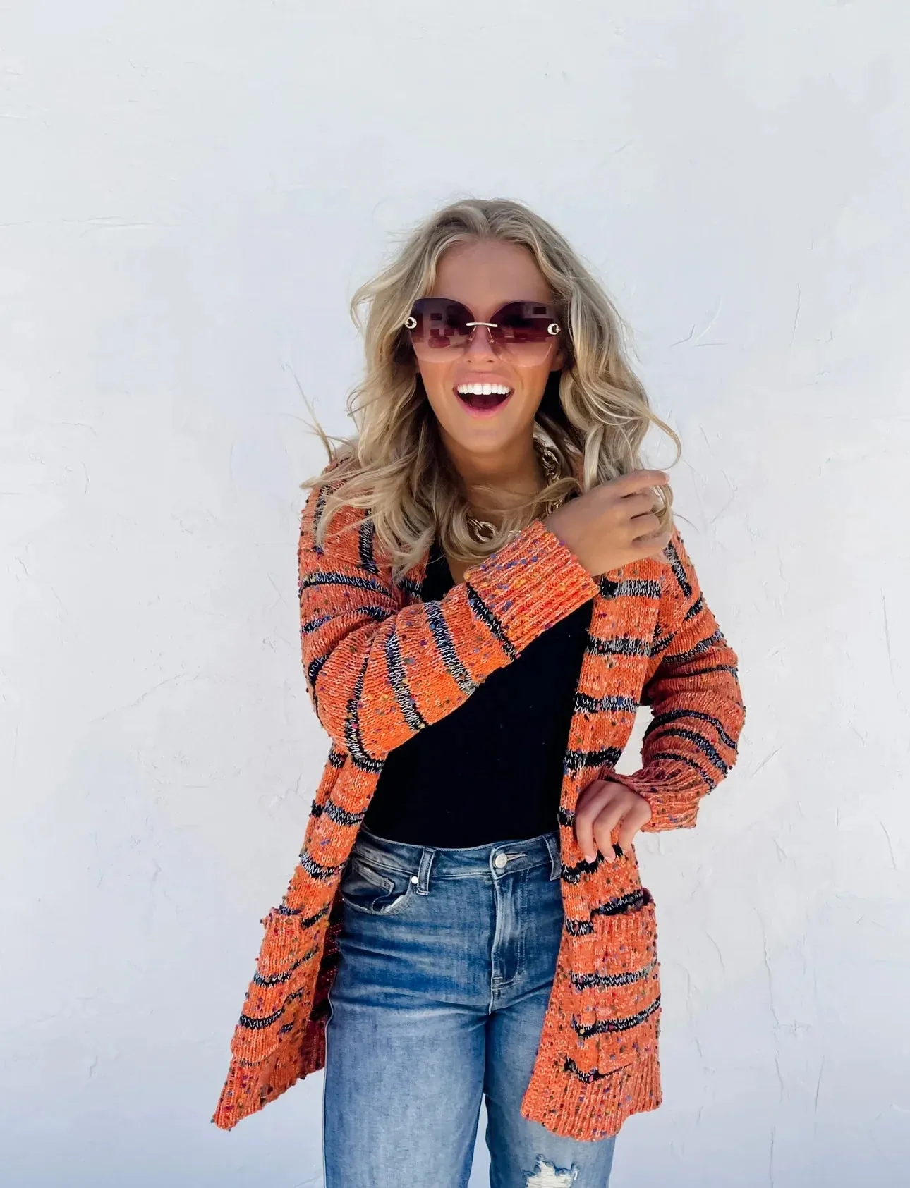 Stripe Miley Dot Cardigan In Assorted Colors