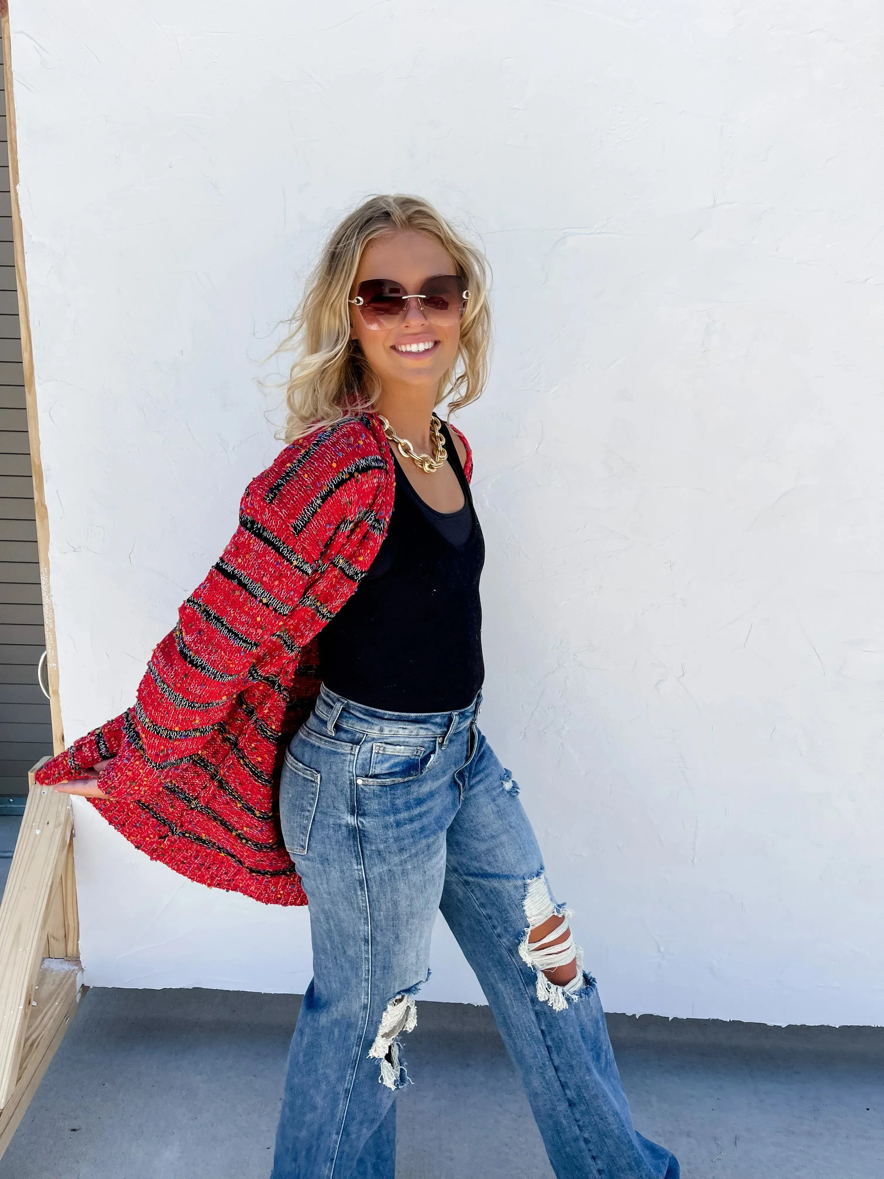 Stripe Miley Dot Cardigan In Assorted Colors