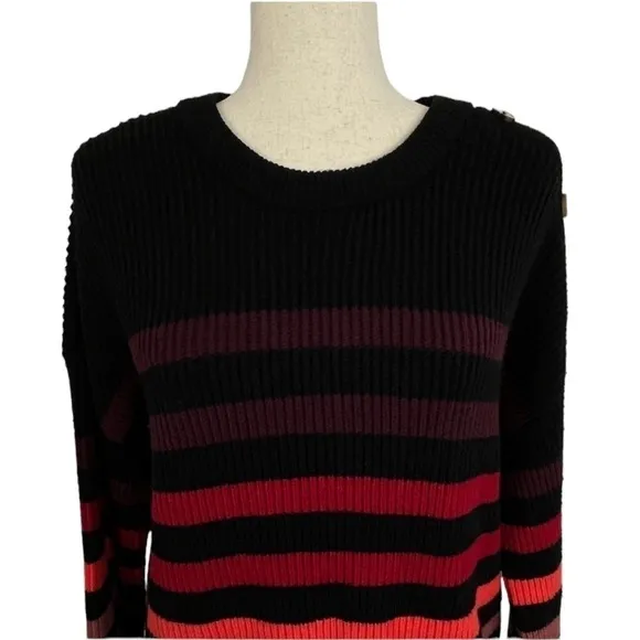 Tahari Long Sleeve Crew Neck Fall Sweater. Multi Color. Size Small P. #593 NWT
