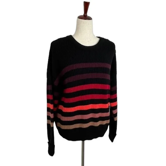Tahari Long Sleeve Crew Neck Fall Sweater. Multi Color. Size Small P. #593 NWT