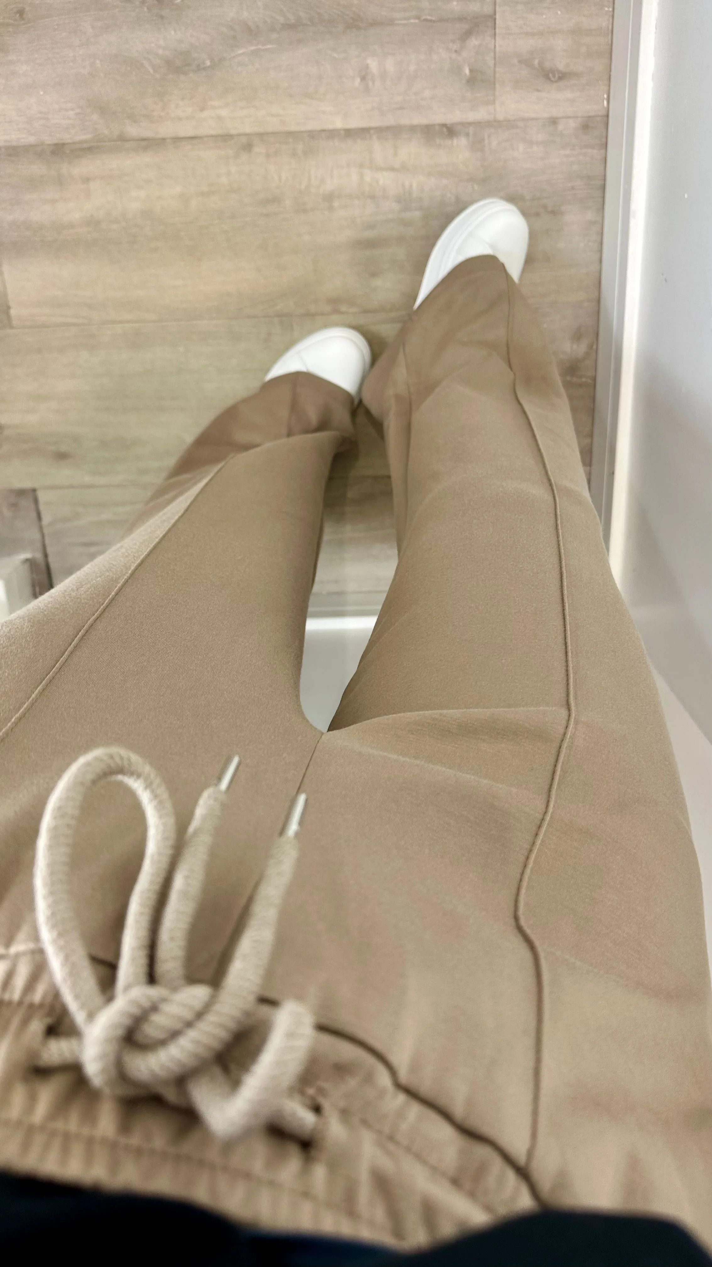 TAUPE STRAIGHT LEG TROUSERS