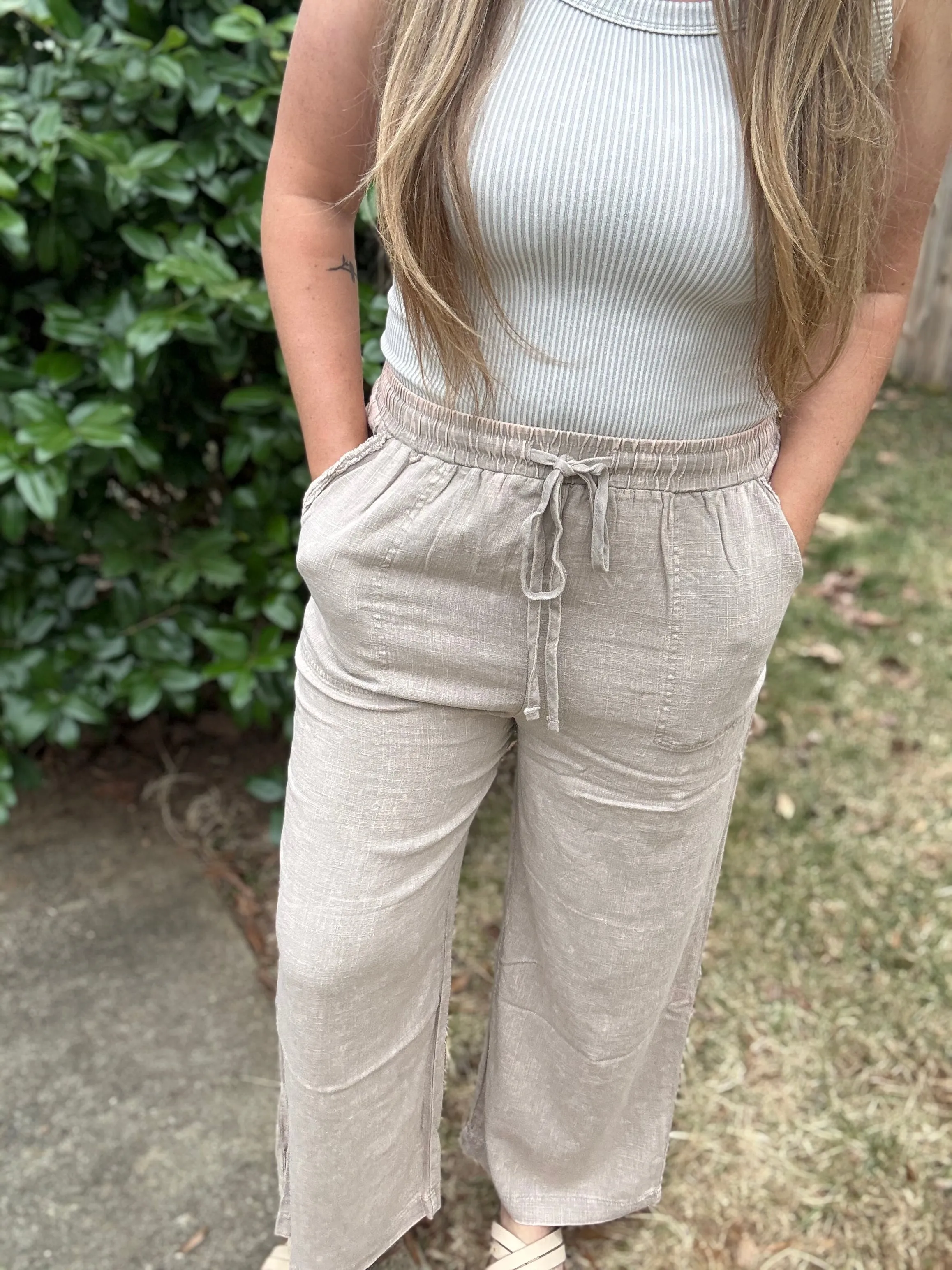 TILLY - WASHED LINEN PANTS