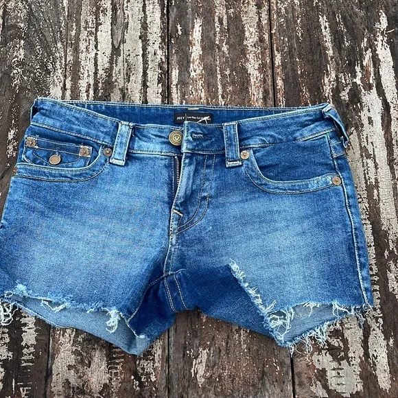 True Religion Brand Jeans SECTION JOEY CUT OFF Low Rise Distressed Shorts